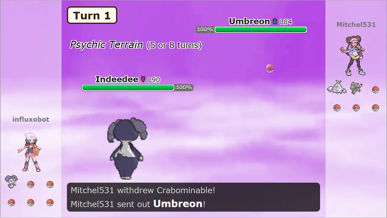 Laplace playing a ranked Pokémon Showdown battle, turn 2 of a Gen 9 Random Battle